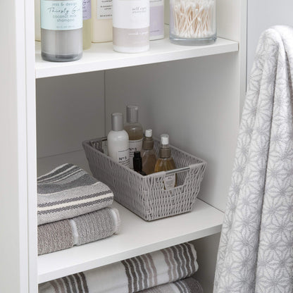 Simplify 11"x6.5"x4.5" Small Shelf Storage Woven Basket with Handles, Nursery, Playroom, Toys