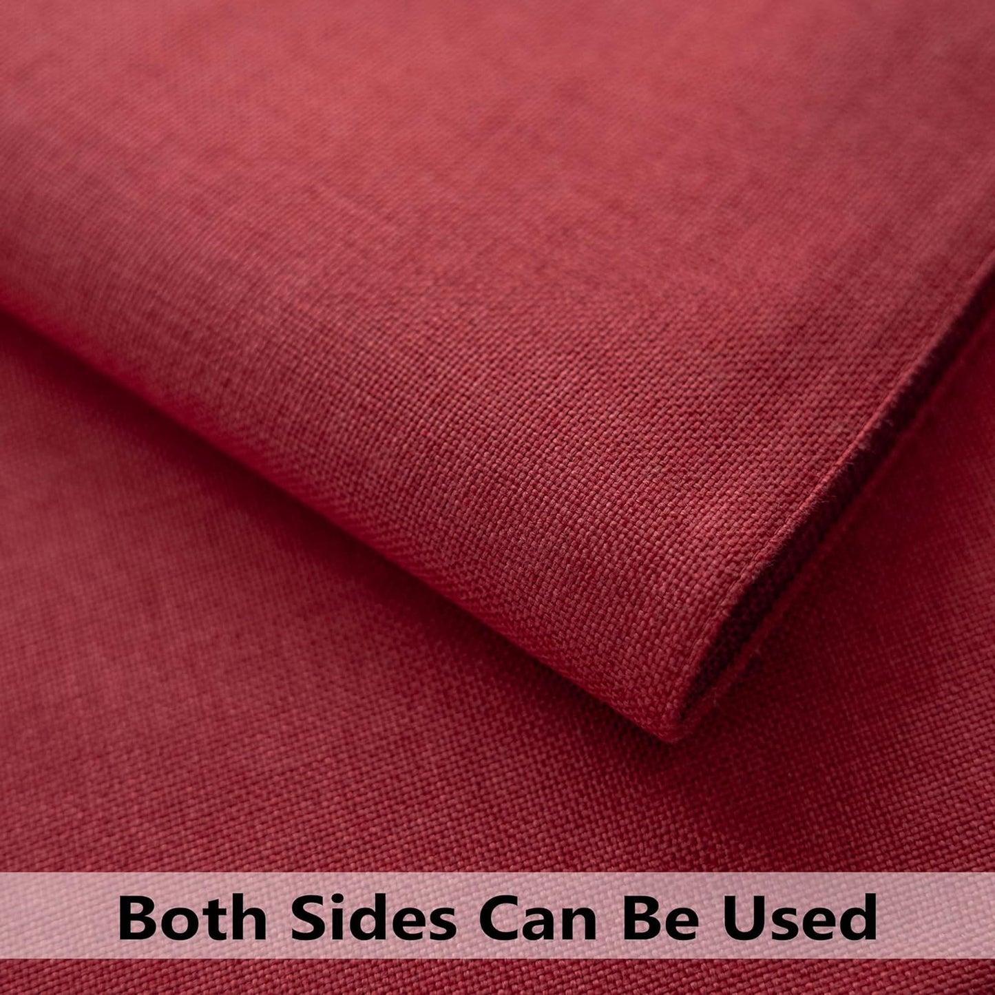 Demetex Christmas Placemats Set of 6 Red Linen Wipeable Place Mats Heat Resistant Cloth Placemats for Dining Table Restaurants Holiday, 13 x 19 inches, Wine Red