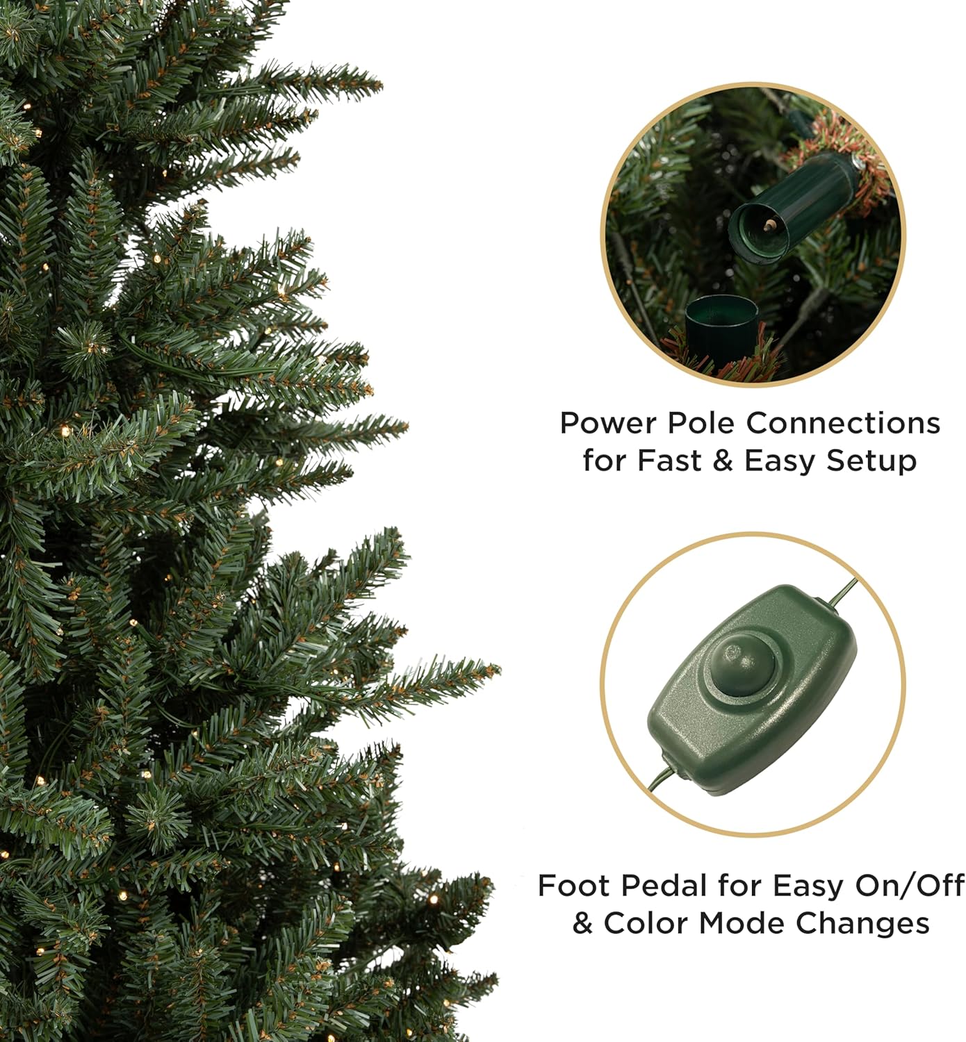 Papyrus 7 ft Pre-Lit Artificial Christmas Tree, Blue Spruce, Warm White Lights, Includes Stand and Storage Bag