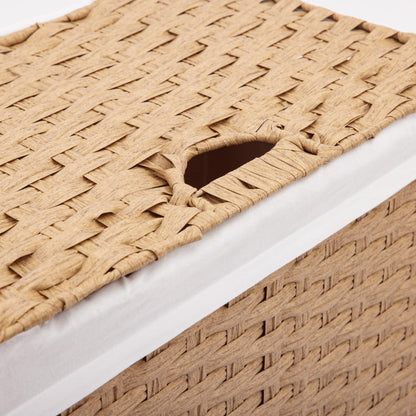 Seville Classics Premium Handwoven Portable Laundry Bin Basket with Carrying Handles, Household