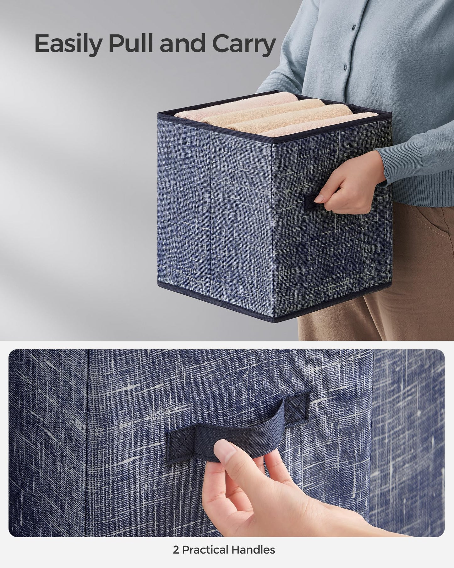 SONGMICS Storage Cubes, Set of 8, 11-Inch Foldable Closet Organizers