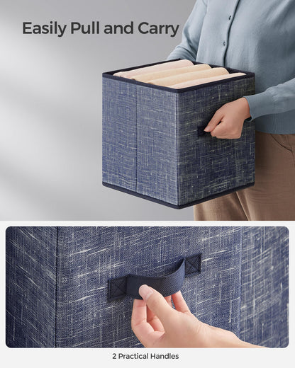 SONGMICS Storage Cubes, Set of 8, 11-Inch Foldable Closet Organizers
