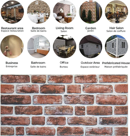 Dundee Deco 3D Wall Panels Faux Brick - Cladding, Mahogany Stone Look Wall Paneling, Styrofoam Facing for Living Room, Kitchen, Bathroom, Balcony, Bedroom, Sample, Size 10 x 10 in.