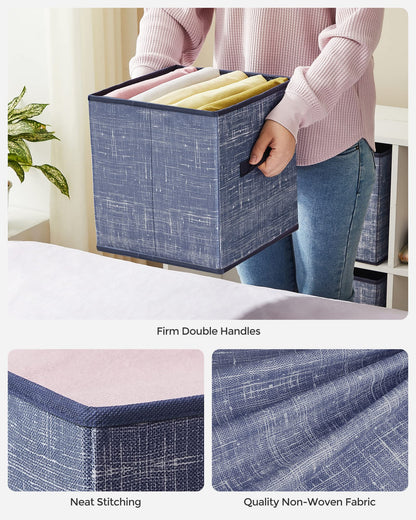 SONGMICS Storage Cubes, Set of 6, 11-Inch Foldable Closet Organizers