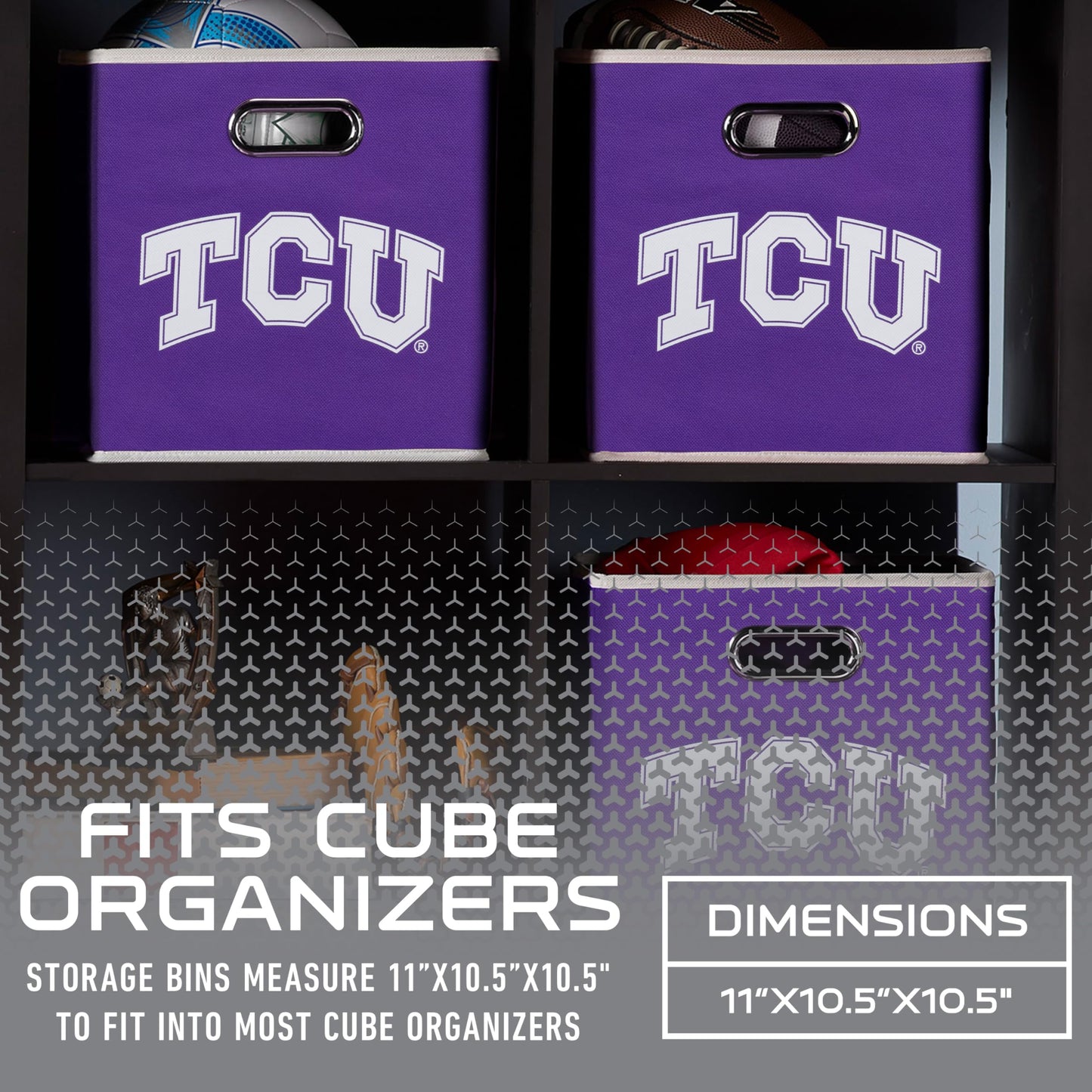 Franklin Sports NCAA Storage Bin - Cube Organizer - TCU