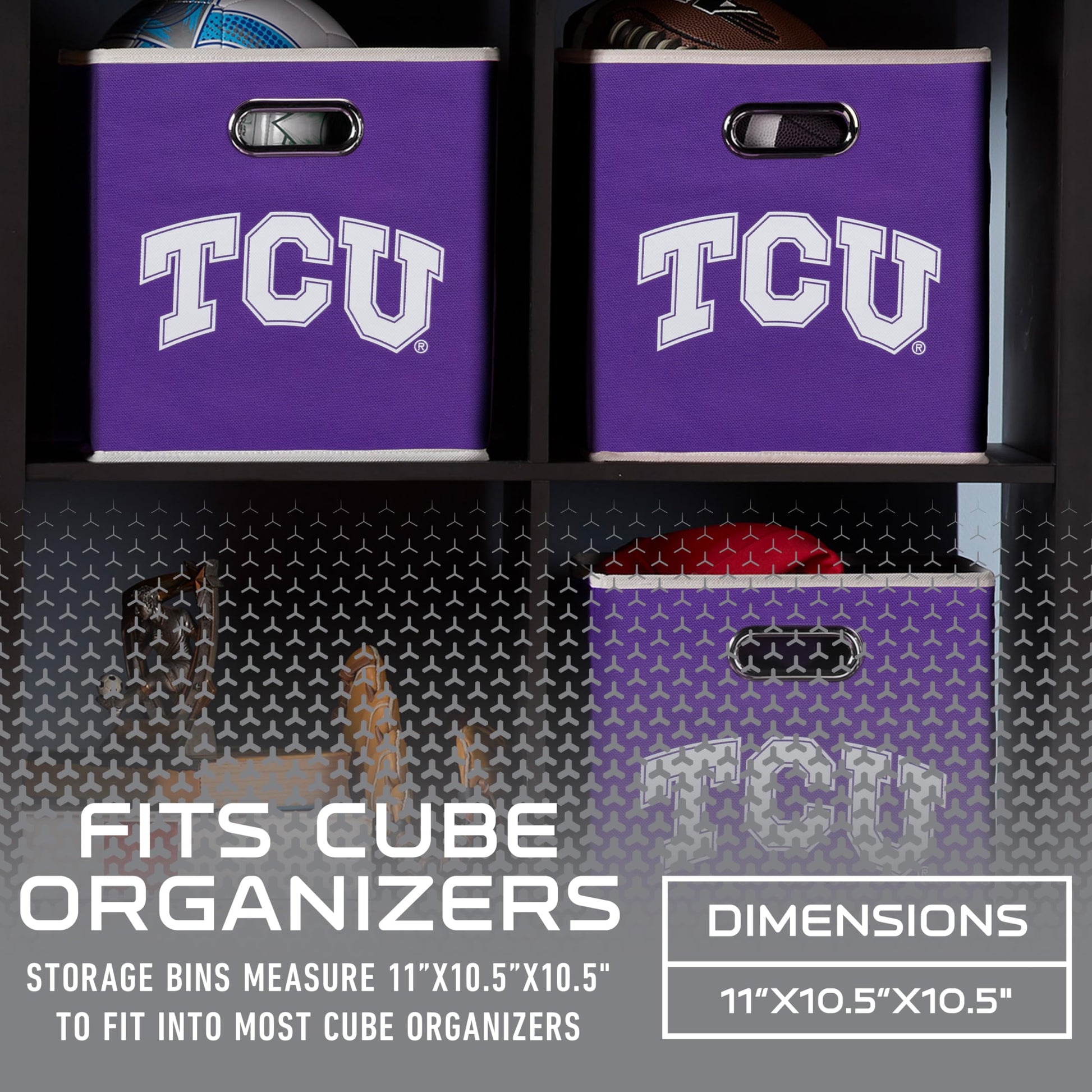 Franklin Sports NCAA Storage Bin - Cube Organizer - TCU