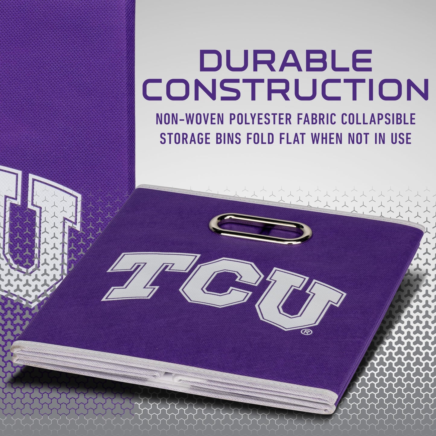 Franklin Sports NCAA Storage Bin - Cube Organizer - TCU
