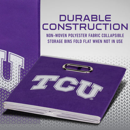 Franklin Sports NCAA Storage Bin - Cube Organizer - TCU