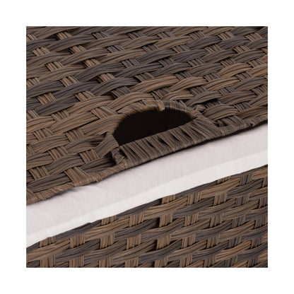 Seville Classics Premium Handwoven Portable Laundry Bin Basket with Carrying Handles, Household