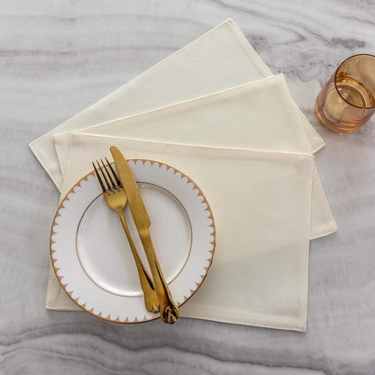 Home Brilliant Place Mats Indoor Set of 6 Cloth Place Mat Heat Resistant Dining Table Place Mats for Kitchen Table, 13 x 19 inches, Cream