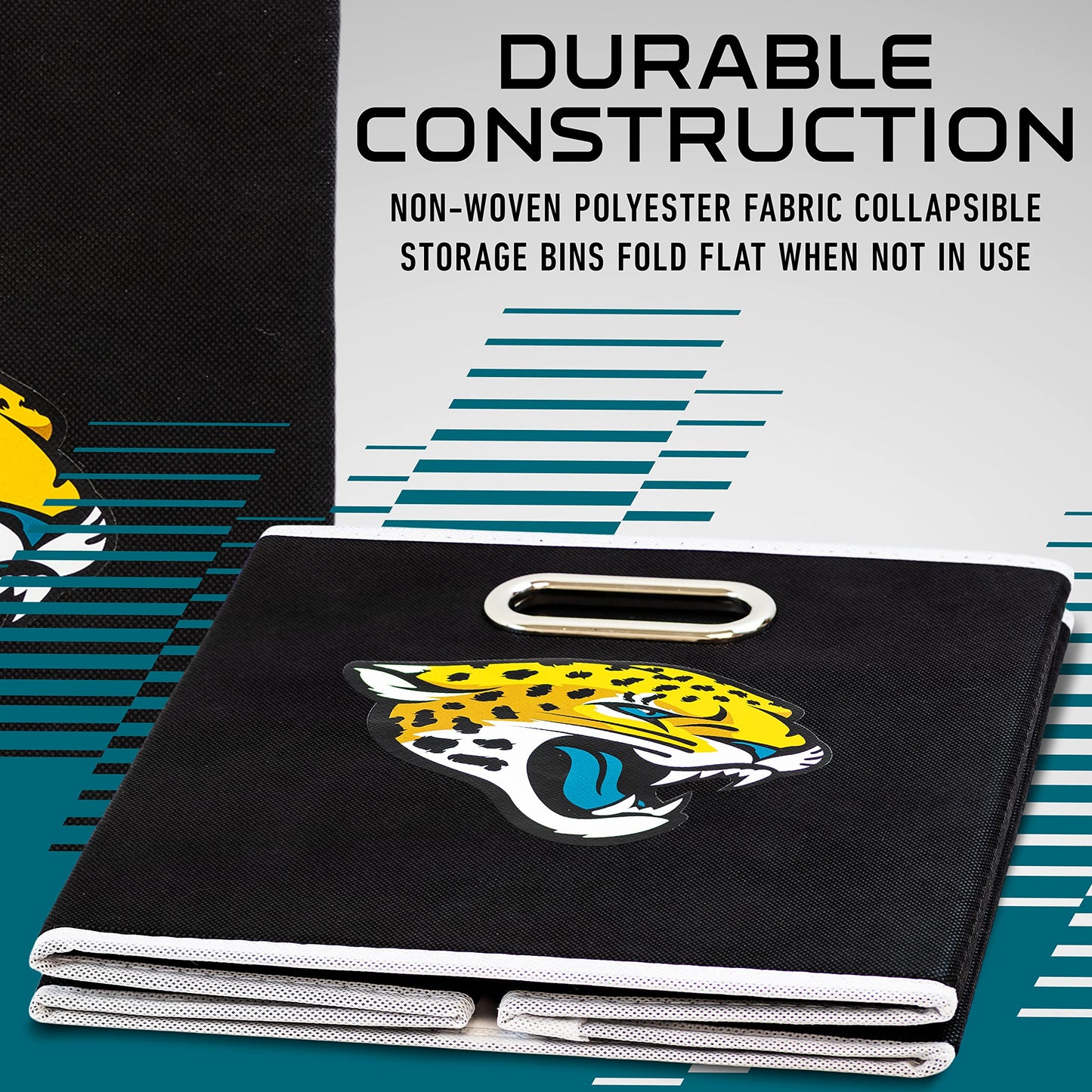 Franklin Sports NFL Jacksonville Jaguars Collapsible Storage Bin