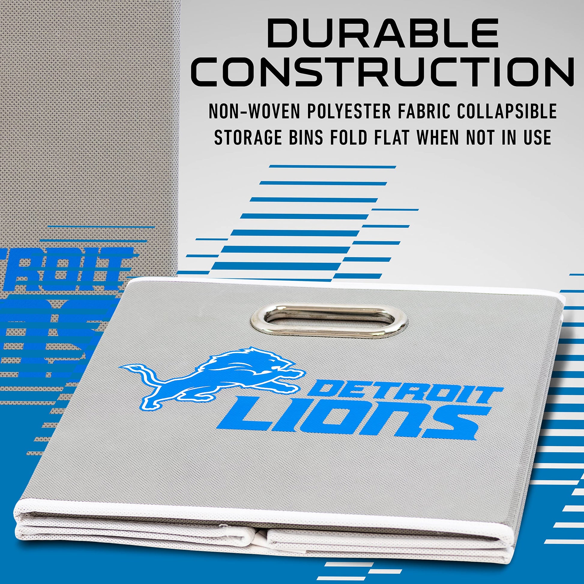 Franklin Sports NFL Detroit Lions Collapsible Storage Bin