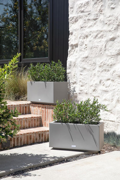 Veradek Block Series Long Box Planter - Large Rectangular Planter for Indoor or Outdoor Patio/Porch | Durable All-Weather Use with Drainage Holes | Modern Décor for Tall Plants, Flowers or Shrubs