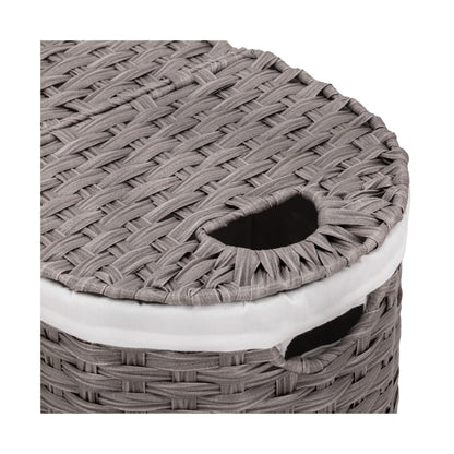 Seville Classics Premium Handwoven Portable Laundry Bin Basket with Carrying Handles, Household