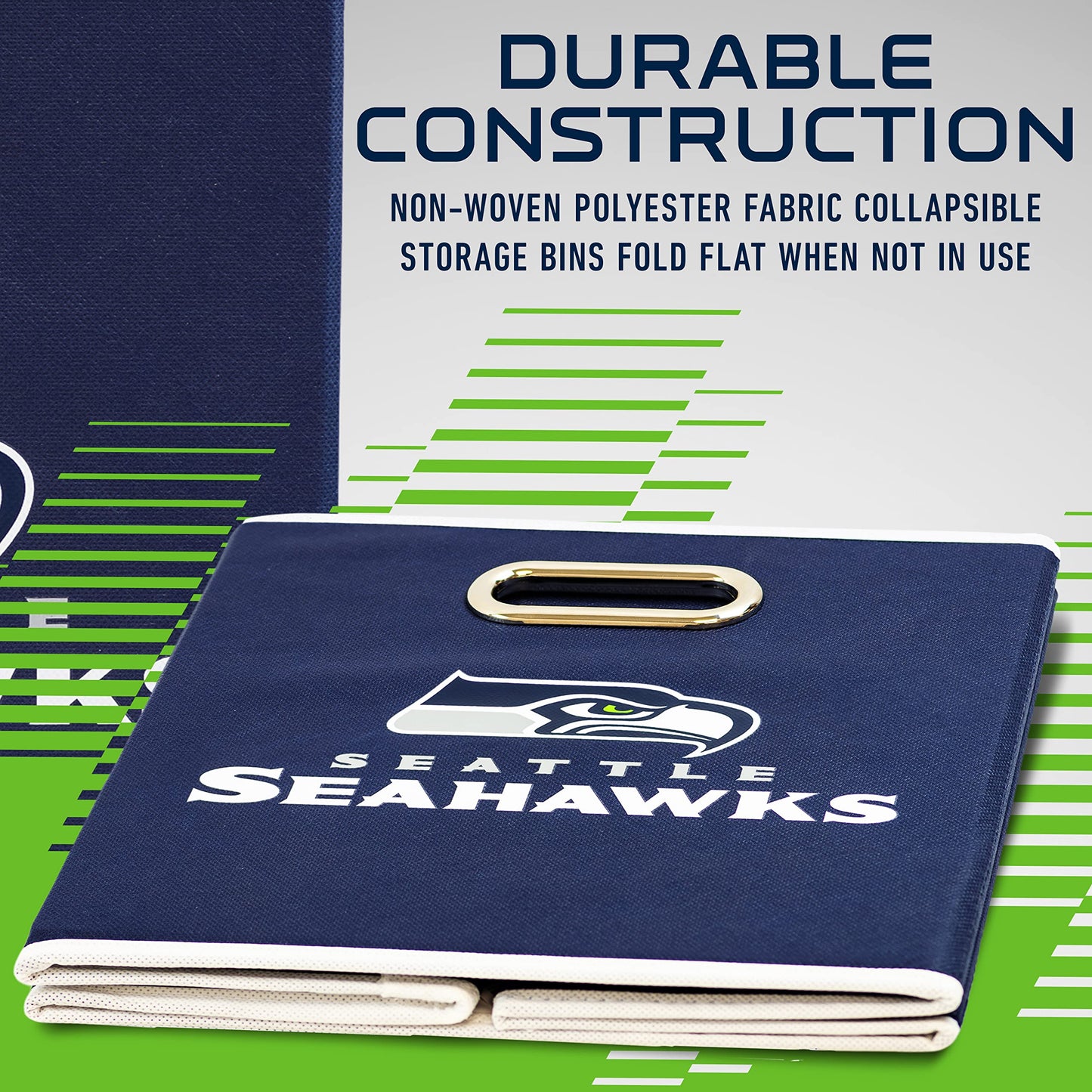 Franklin Sports NFL Seattle Seahawks Collapsible Storage Bin