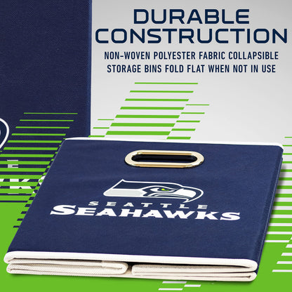 Franklin Sports NFL Seattle Seahawks Collapsible Storage Bin