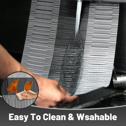 Placemats Set of 8，Non-Slip PVC Weave Table Mats Easy to Clean，Heat Resistant Place Mats for Kitchen Dining Table Decoration Indoor Outdoor，Black Gray