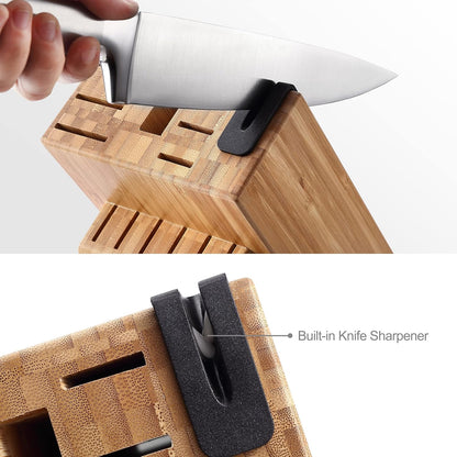 McCook® Knife Sets,German Stainless Steel Knife Block Sets with Built-in Sharpener