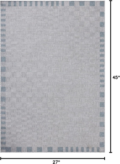 Loloi Amber Lewis Topanga Collection TOP-07 Silver/Blue 2'-3" x 3'-9" Indoor/Outdoor Area Rug