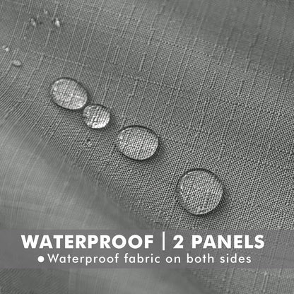 HolidayIdeas 4 Panels Linen Outdoor Curtains for Patio Waterproof Curtains 54" Wide x 84" Long-Indoor/Outdoor Light Grey Curtains Waterproof, Privacy for Pergola, Porch, Gazebo, Backyard, Sunroom