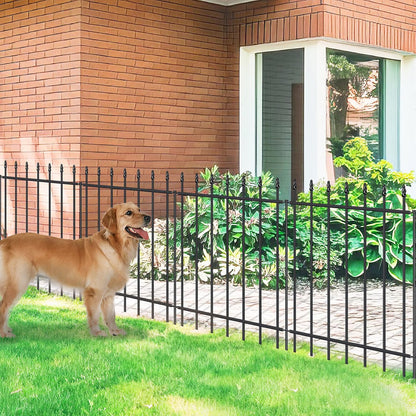 Metal Garden Fence 30 in H x 10 ft L,Border Fence Panels Animal Barrier for Dogs, No Dig Garden Fencing for Yard Patio Flower Bed Lawn Outdoor,5 Panels + 6 Stakes Black