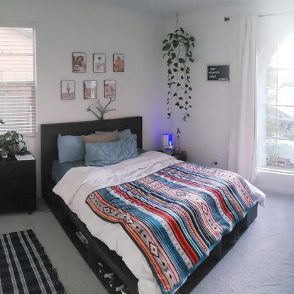 UKELER Bohemian Sherpa Bed Blanket King Size 90'' x 108'', Native American Cozy Warm Blanket for Bed/Couch/Sofa, Great Gift for Women's Day,Mother's Day,Father's Day,Thanksgiving,Christmas,Birthday