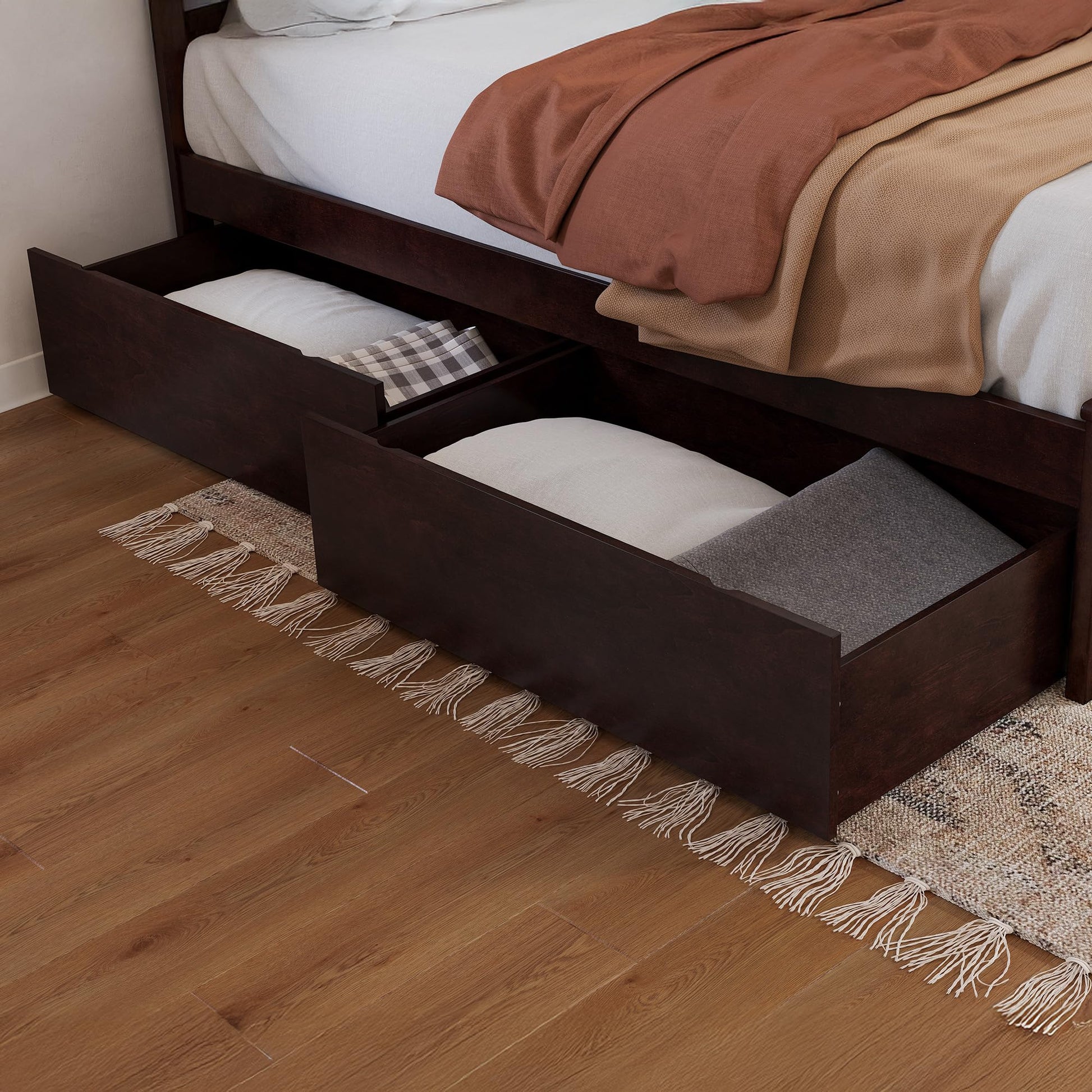 AFI Queen/King/Twin XL Under Bed Storage Drawers (Set of 2), Espresso
