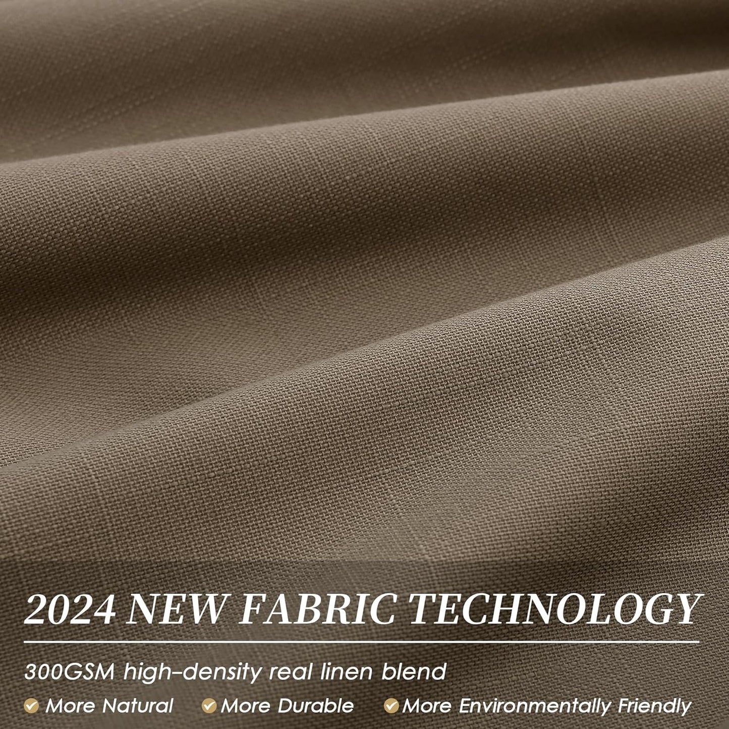 BOODII Full Blackout Curtains 90 Inches Long Room Darkening Curtain for Bedroom Sliding Door Thermal Insulated Black Out Curtains & Drapes Dark Brown Neutral Linen 2 Panels Set Back Tab 52x90