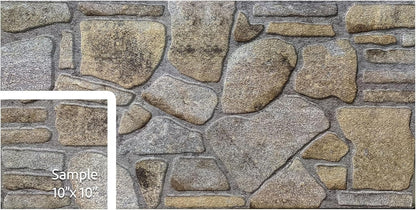 Dundee Deco 3D Wall Panels - Cladding Gold Lilac Stone Look Wall Paneling, Styrofoam Facing for Interior and Exterior Applications, DIY, Sample, Size 10 x 10 in.
