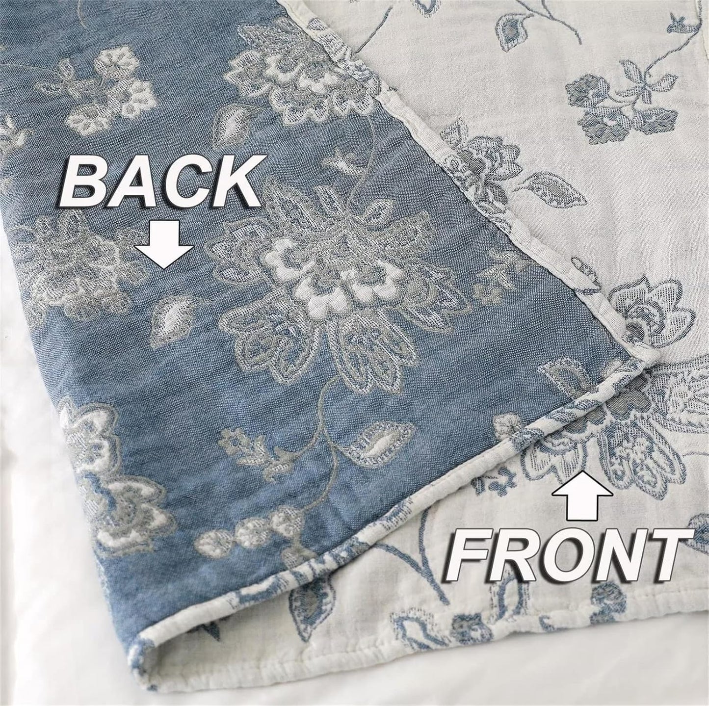 MSGKV Throw Blanket 100% Cotton Blankets Stitch Blanket,Versatile Knit Woven Super Soft Warm & Decorative Blankets for Chair Bed Sofa Couch and Bedroom Living Room,60''Wx 80''L