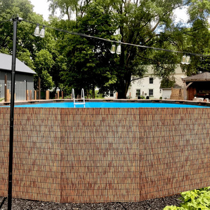 Bamboo Reed Fencing, Light Russet Bamboo Fence Rolls 6 Feet High, Decorative Privacy Screen Reed Curtains for Patio Balcony Garden Backyard Outdoor, 6 x 16 FT