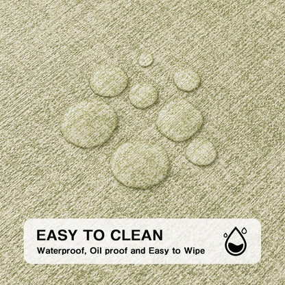 Chrysameld Vinyl Placemats Set of 6 - Faux Leather 100% Waterproof Oil-Proof Wipeable PU Place Mats, Heat Resistant Anti Slip Reversible Table Mats for Indoor & Outdoor Use,(17×12Inch, Sage Green)