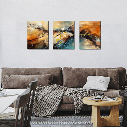 HUBOSKN Abstract Canvas Wall Art for Living Room - Modern Pictures for Office Wall Decor - 3 Piece Wall Art for Bedroom Size 12" x 16"