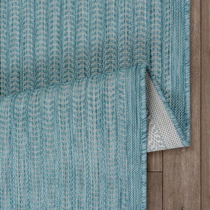 Adiva Rugs Outdoor Indoor Area Rug, Weather Resistant, Easy to Clean, Stain Resistant Floor Mat for Dining Room, Backyard, Deck, Patio (Aqua Weiss, 8' x 10')