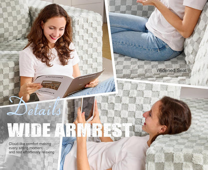 Modular Sectional Sofa 3-Seater Modular Couch with Deep Seat Memory Foam Cloud Chair with Pillows Oversized Sectional Sofa for Living Room Bedroom (Plush GREYOLIVE, 3-Seater)