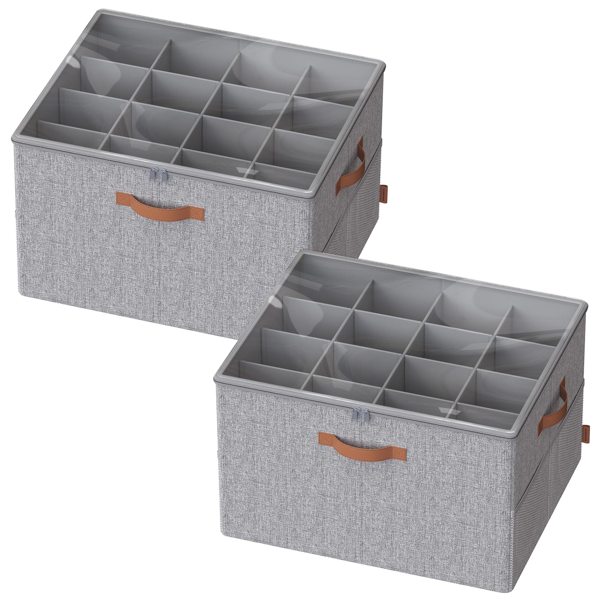 SONGMICS Shoe Organizers for Closet, Pack 2 Shoe Storage Bins, Fits 32 Pairs, Fabric Containers