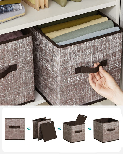 SONGMICS Storage Cubes, Set of 6, 11-Inch Foldable Closet Organizers