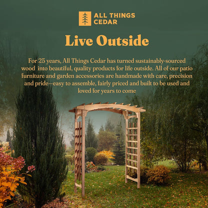 All Things Cedar 6-Foot Pagoda Arbor Garden Arch Trellis for Climbing Plants