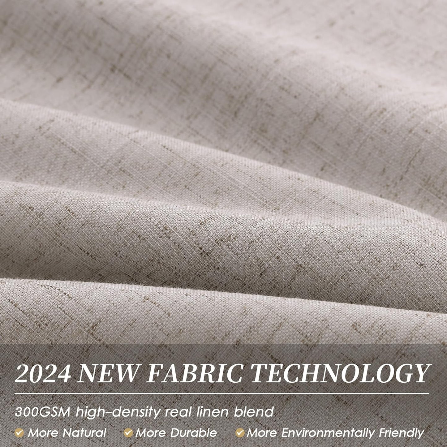 Brownish Grey Linen 100% Blackout Curtains for Bedroom 102 Inch Long 2 Panels Window Curtain Floor to Ceiling Length for Living Room Sliding Glass Door Back Tab Linen Room Darkening Drapes 52x102