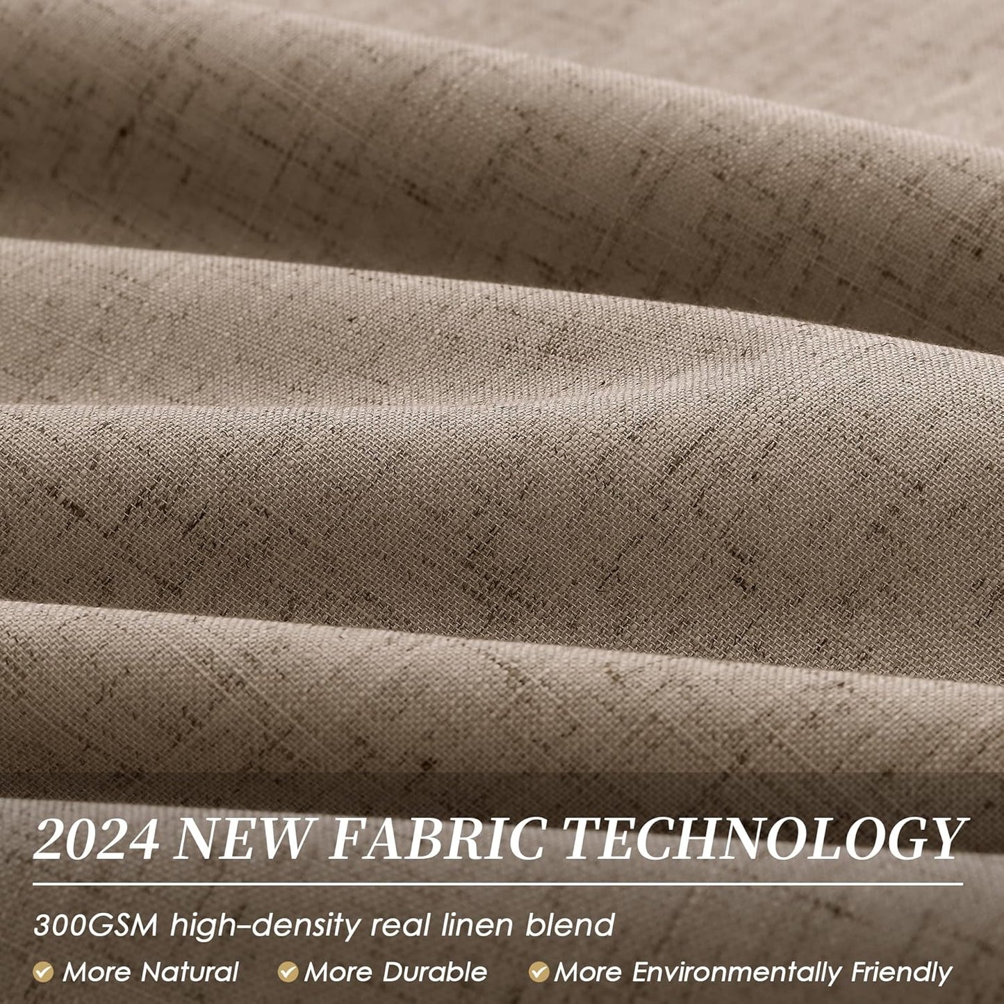 BOODII Room Darkening Curtains 120 Inch Back Tab Thermal Insulated Black Out Linen Drapes Extra Long Blackout Curtains for Patio Door Large Window Ceiling to Floor Light Blocking Brown 52x120