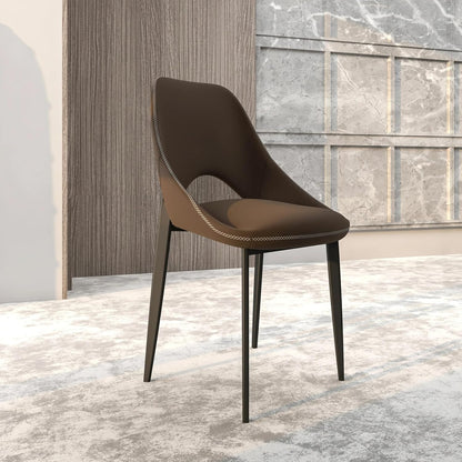 LeisureMod Amalfi Upholstered Fabric Dining Chair – Modern Side Chair with Iron Legs, Mid-Century Accent Chair for Dining Room or Kitchen
