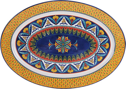 Bico Havana Ceramic 16 inch Oval Platter, Microwave & Dishwasher Safe
