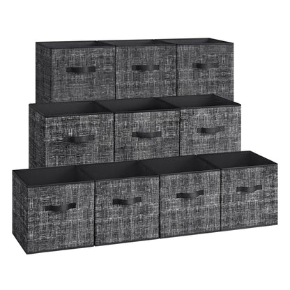 SONGMICS Storage Cubes, Set of 10, 13-Inch Foldable Closet Organizers