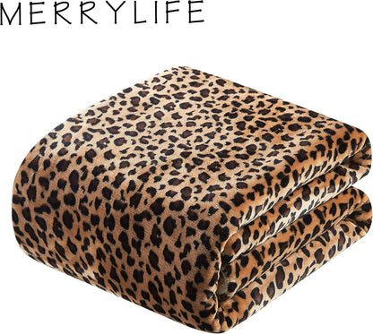 MERRYLIFE Leopard Throw Blanket Decorative Fleece Throw | Ultra-Plush Colorful Oversized | Couch Blanket Travel Lap | (50" 60", Cheetah)