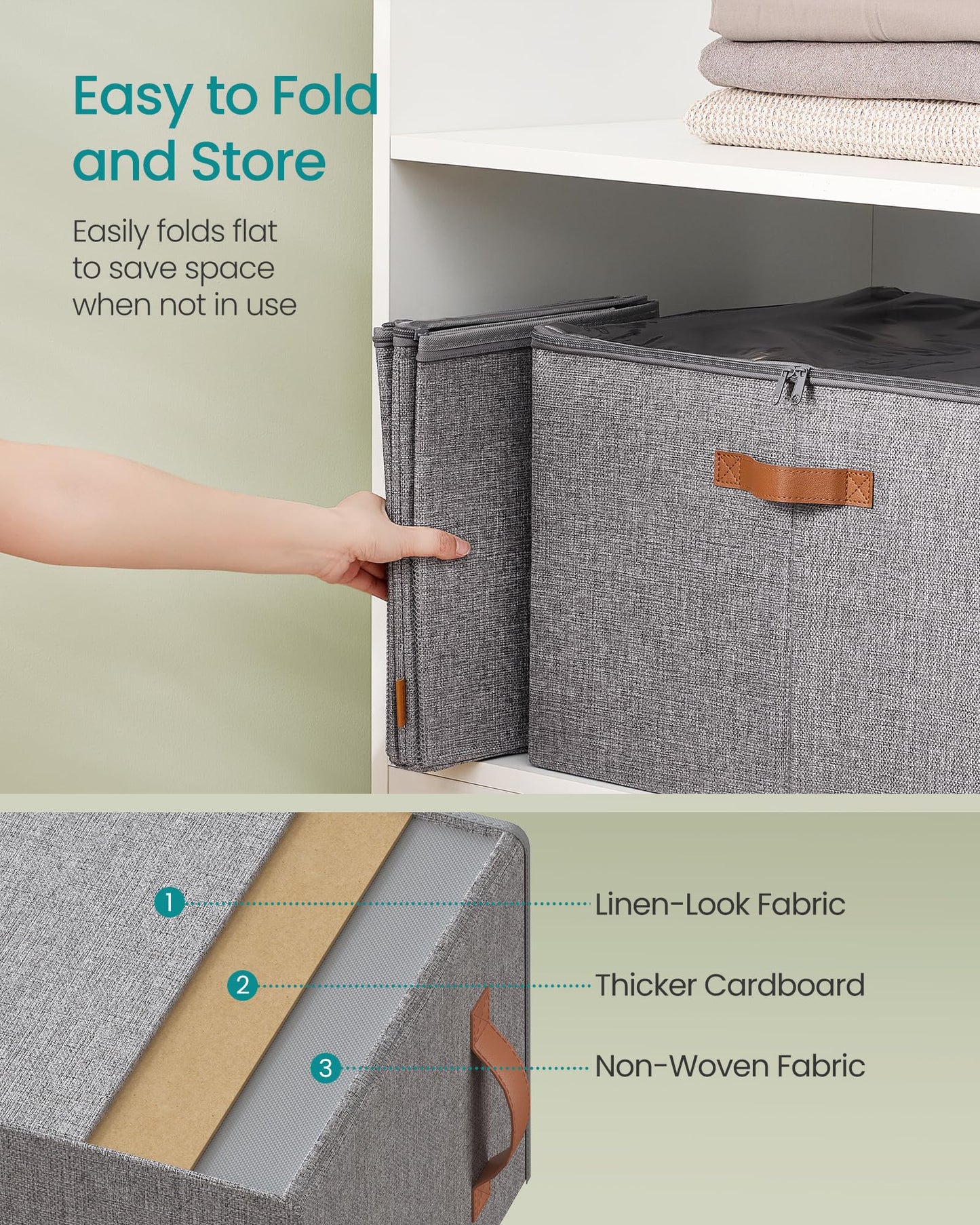 SONGMICS Shoe Organizers for Closet, Pack 2 Shoe Storage Bins, Fits 32 Pairs, Fabric Containers