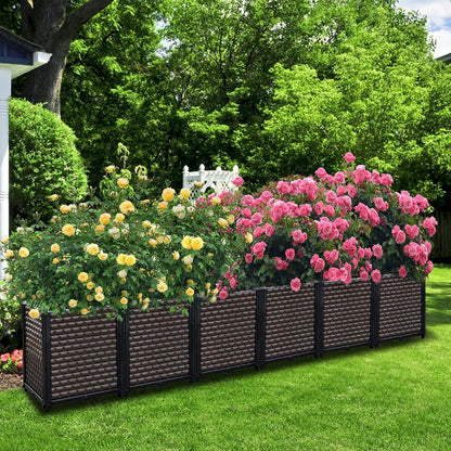 Large Planters for Outdoor Plants - Deepened 20" H, Raised Beds for Gardening Self Watering, Elevated Planter Box with Legs, Rectangular Garden Planters for Outdoor Plants Flowers, 94.4"L x 15.7"W