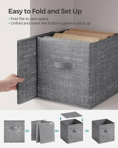 SONGMICS Storage Cubes, Set of 8, 13-Inch Foldable Closet Organizers