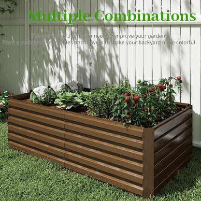 8x4x2 ft Outdoor Raised Garden Bed, Large Metal Planter Raised Beds, Planters for Outdoor Plants for Vegetables, Flowers, Herbs, Fruits, and Succulents.(4 Pcs)
