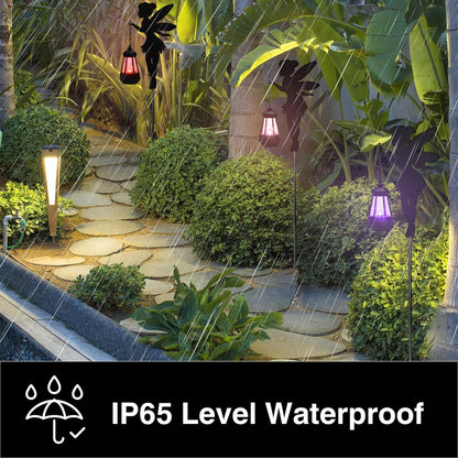 Fairy Garden Accessories Lawn Ornaments 1 Pair - Solar Lights Halloween Decorations Outdoor Garden Statue, Metal Stakes Decorative Figurines for Yard Decor, Patio (Type B Color-Shifting Lighting)