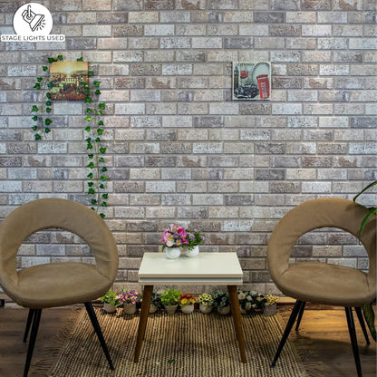 Dundee Deco 3D Wall Panels Faux Brick - Cladding Red Brown Grey Stone Look Wall Paneling, Styrofoam, Sample, Size 10 x 10 in.